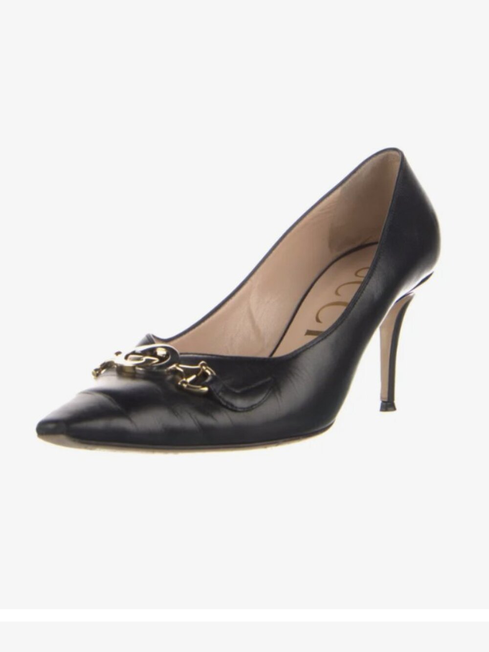 Gucci Black Horsebit Pumps Size 11.5 Leather Pointed Toe Career Preppy Old Money